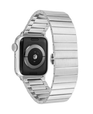 Silver-Tone Stainless Steel Bar Link Band designed for Apple Watch&reg; 42mm (Series 10) & 38/40/41mm