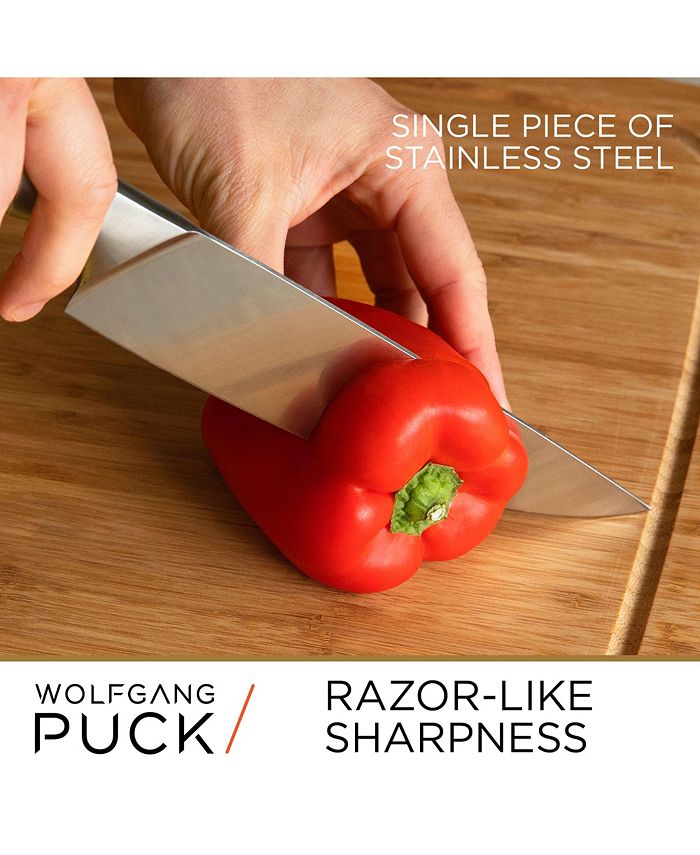 Wolfgang Puck 6Piece Stainless Steel Knife Set with Knife Block Carbon