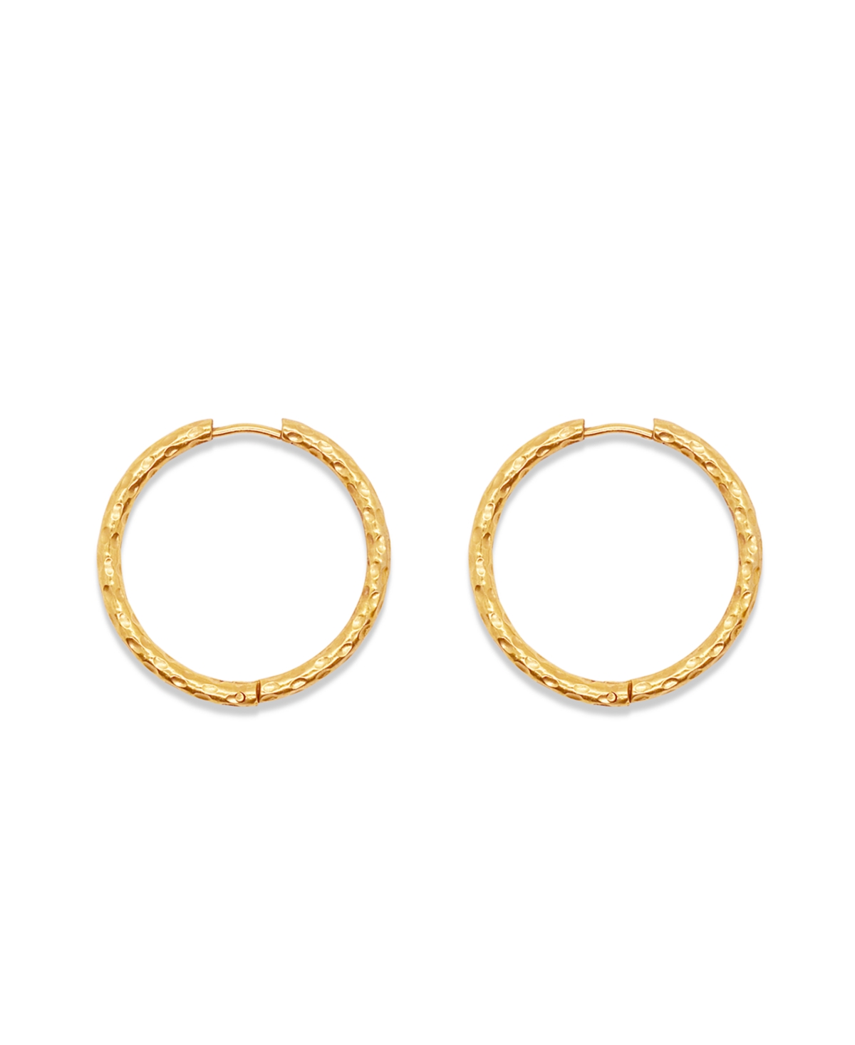 Shop Ben Oni Fatu Hammered Hoop Earrings In Gold
