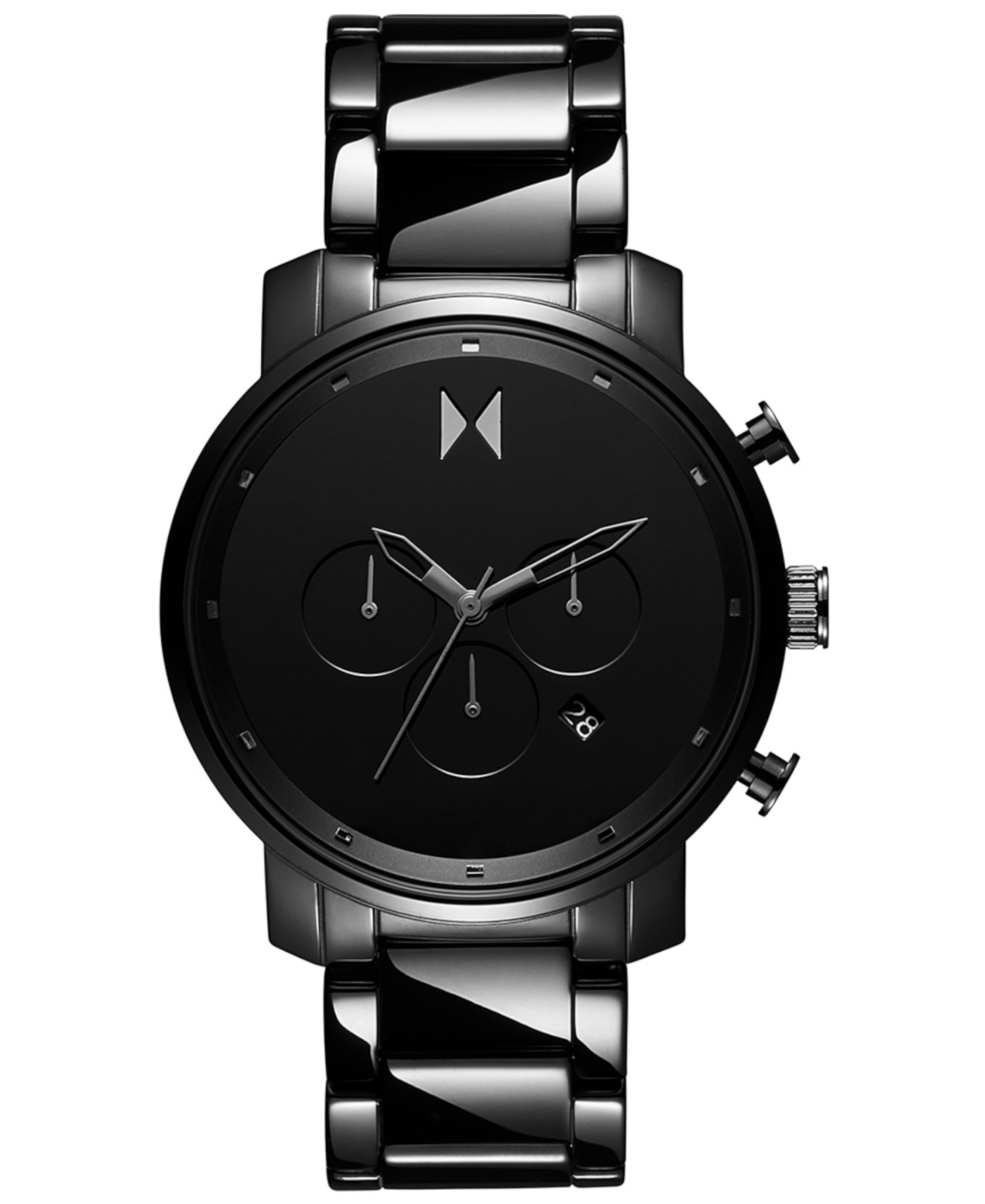Men's Chrono Ceramic Black Bracelet Watch, 45mm - Black