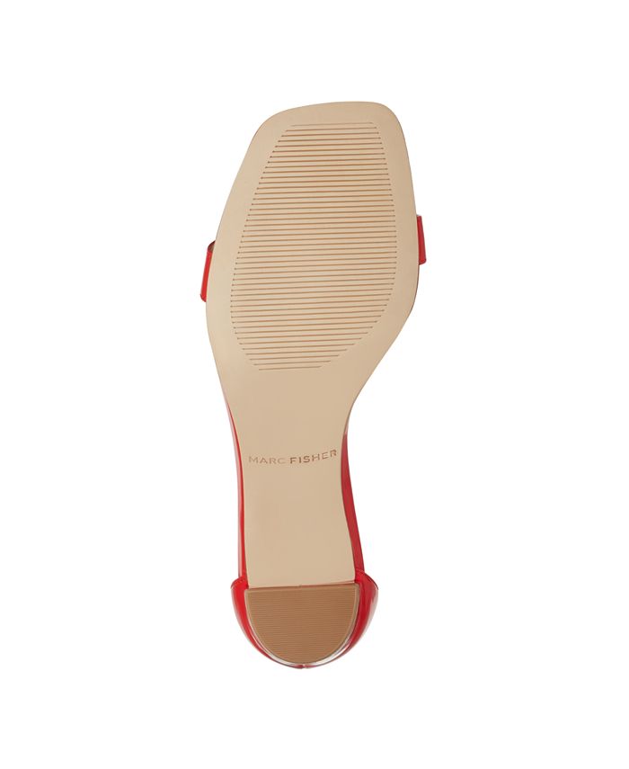 MARC FISHER Womens Gold Padded Marcelo Square Toe Slip On Dress Heeled M main image 0