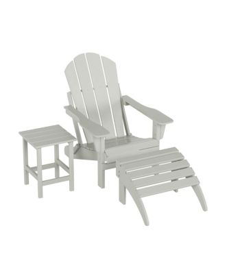 Adirondack Folding Chair with Ottoman and Side Table Set