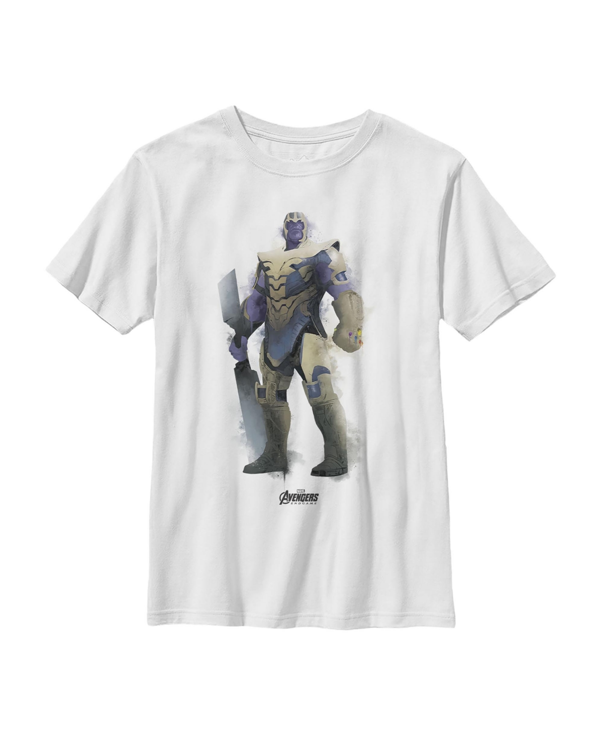 Boy's Marvel Avengers: Endgame Thanos Spray Paint Child T-Shirt - White