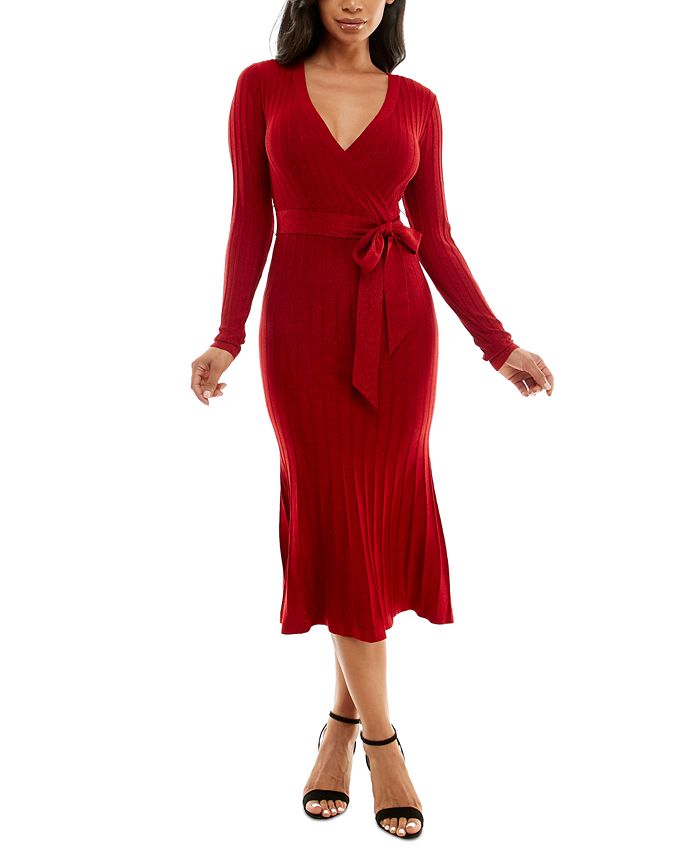 bebe Sparkle Bodycon Sweater Dress - Macy's