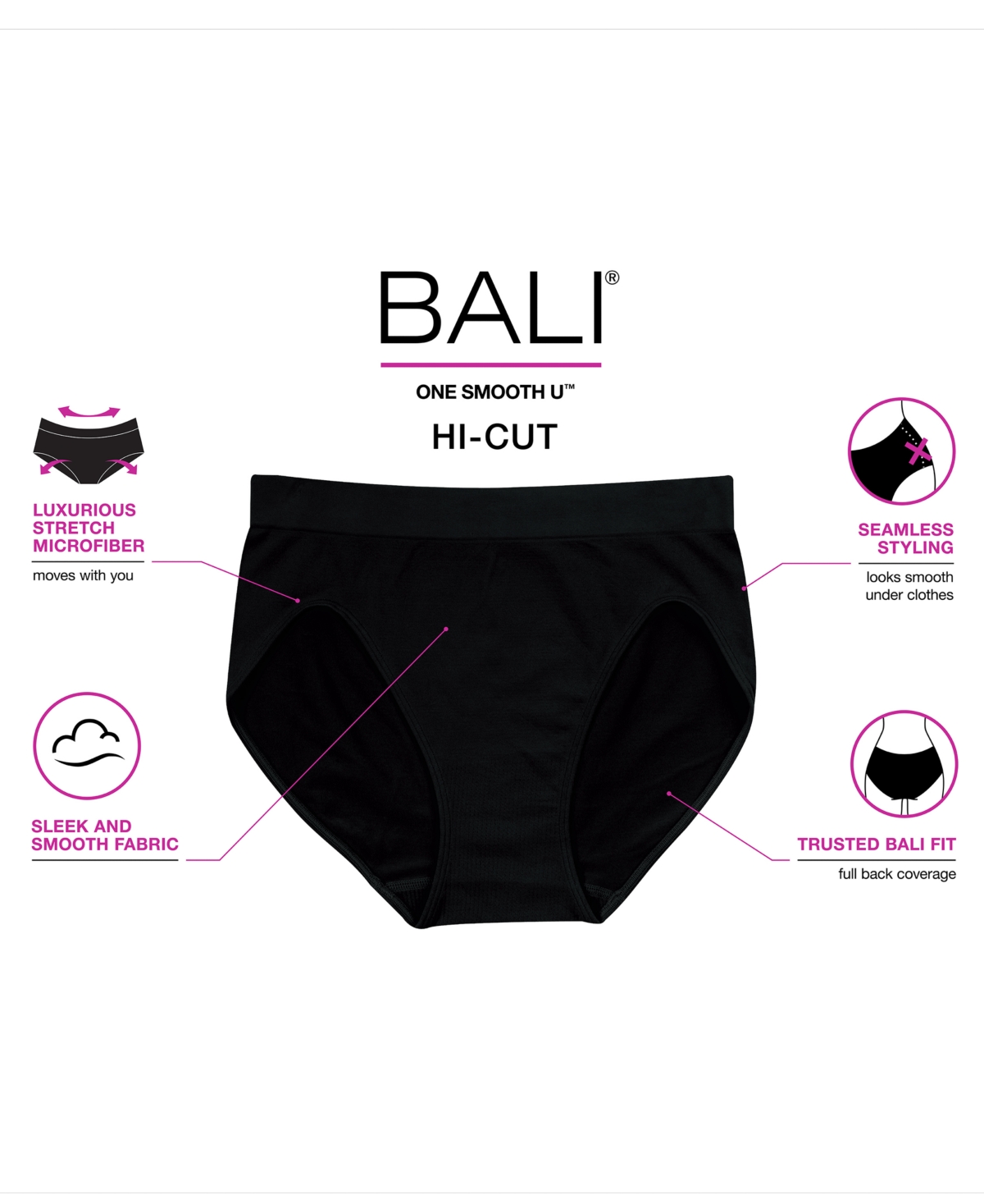 Shop Bali One Smooth U All-over Smoothing Hi Cut Brief Underwear 2362 In Fresh Berry