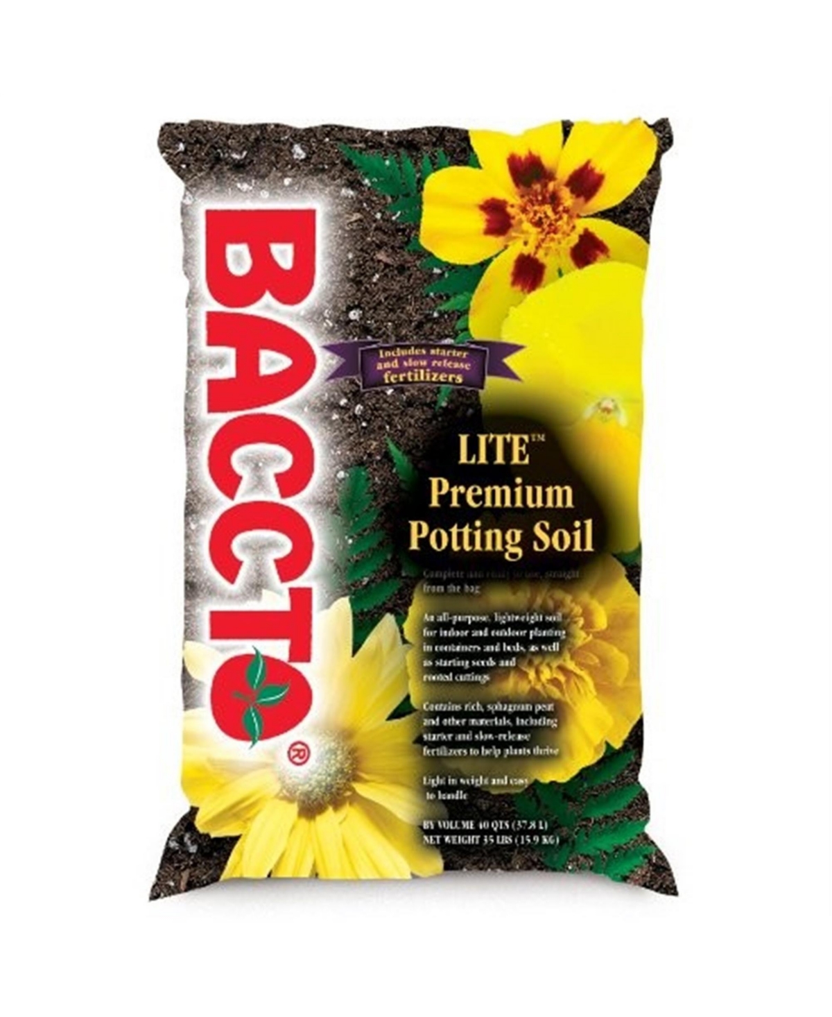Michigan Peat 1440 Baccto Lite Premium Potting Soil, 40-Quart - Multi