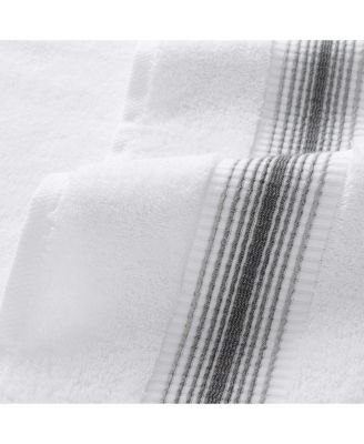 White Turkish Luxury Striped Towels with for Bathroom 600 GSM, 30x60 in., 2-Pack , Super Soft  Absorbent Bath Towels