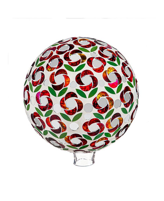 Evergreen 10" Mosaic Glass Gazing Ball, Poinsettia Macy's