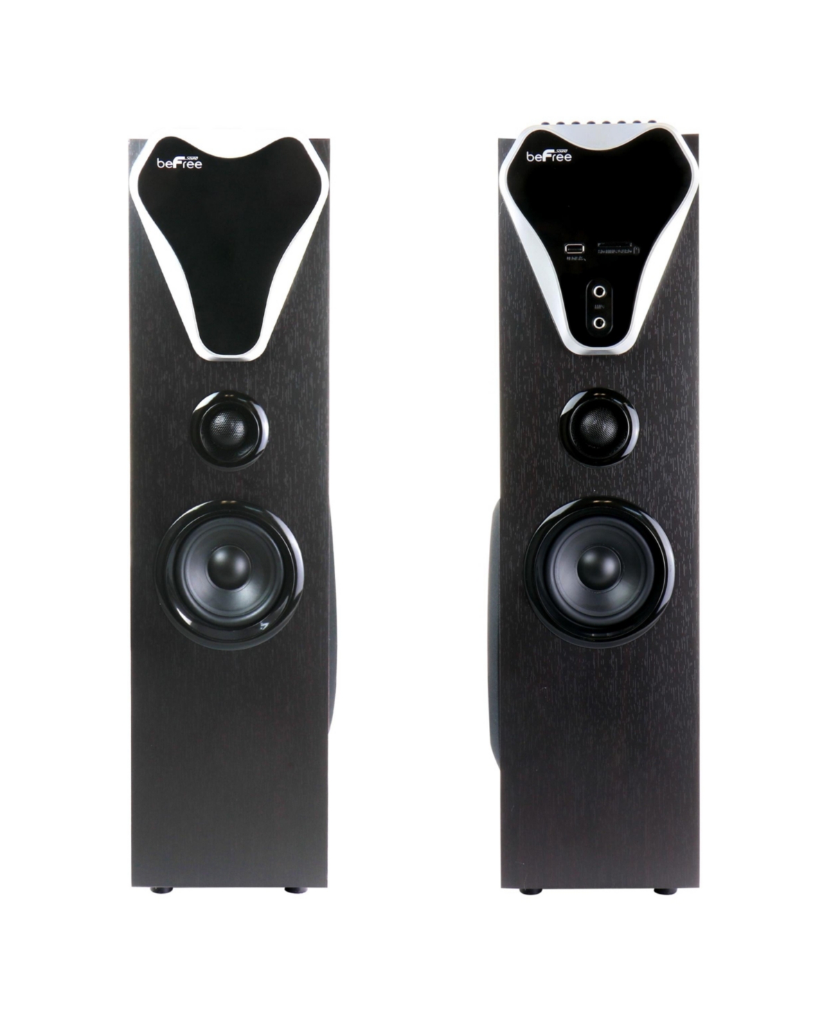 beFree Sound 2.1 Channel Bluetooth Tower Speakers with Optical Input - Black