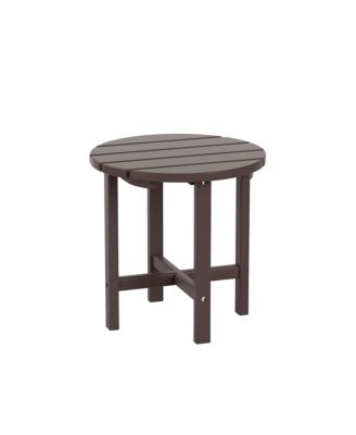 All-Weather Outdoor Patio Round Poly Adirondack Side Table