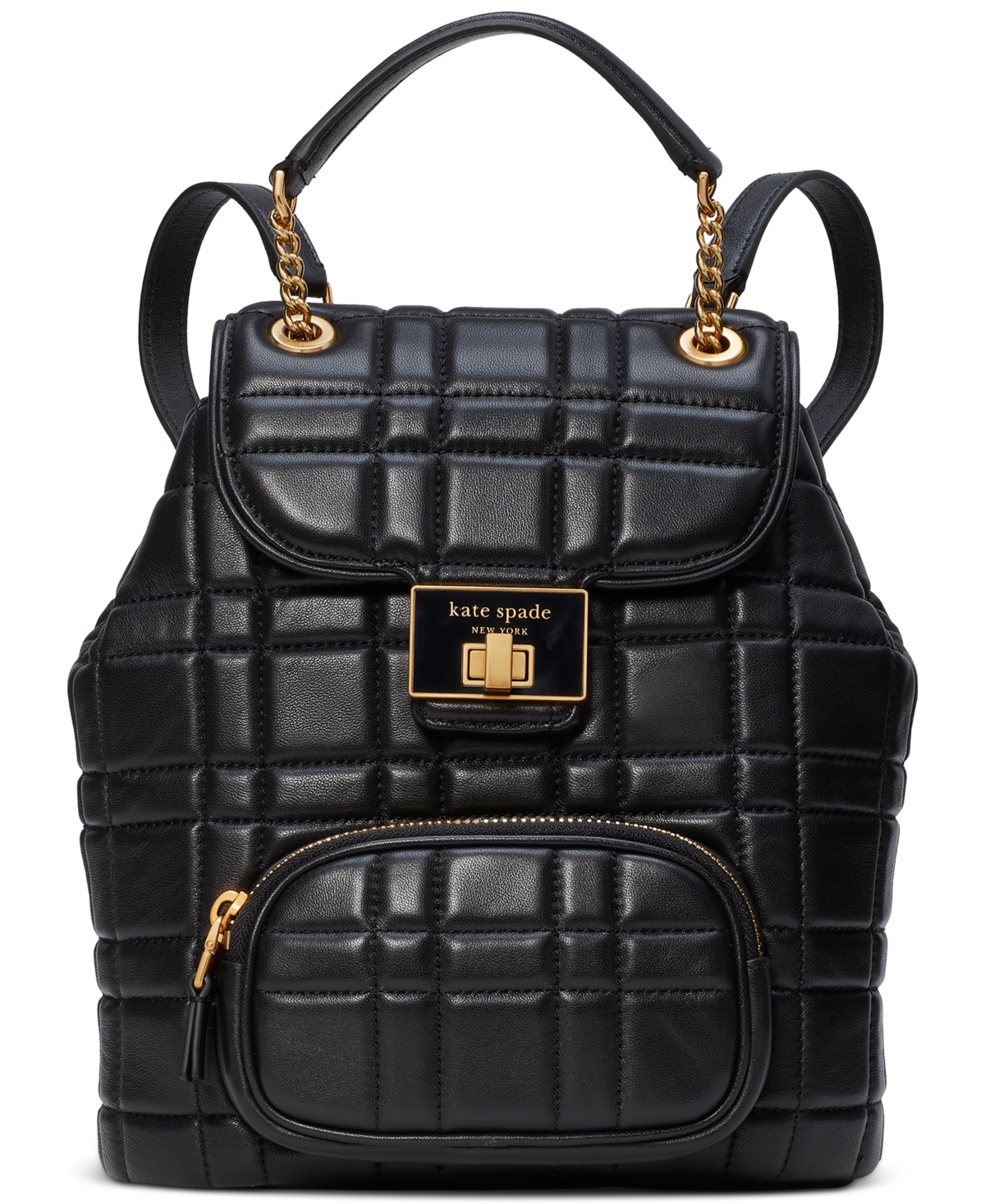 Kate Spade New York Evelyn Small Quilted Leather Backpack In Black