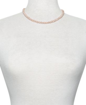 White Cultured Freshwater Pearl (6mm) Necklace and Matching Stud (7-1/2mm) Earrings Set in Sterling Silver