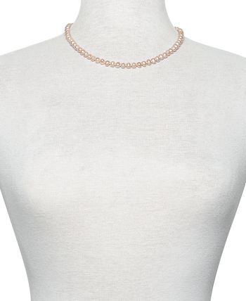 Macy's - White Cultured Freshwater Pearl (6mm) Necklace and Matching Stud (7-1/2mm) Earrings Set