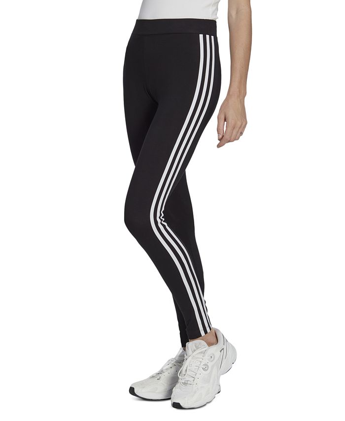 adidas Originals three stripe leggings in black