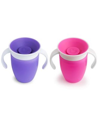 Photo 1 of **BLUE AND GREEN**
Munchkin Miracle 360 Trainer Cup, 7 Ounce, 2 Pack, Pink/Purple