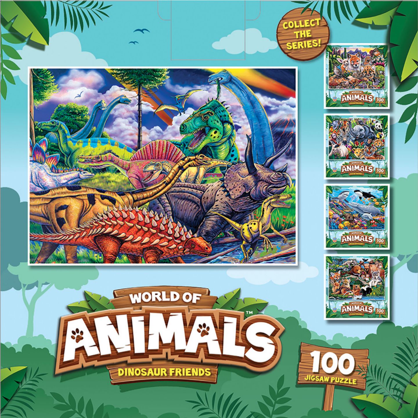 Детский пазл MasterPieces Puzzles World of Animals Dinosaurs 100 Piece Puzzle, Ages 6+, цвет: Разноцветный — фото 3