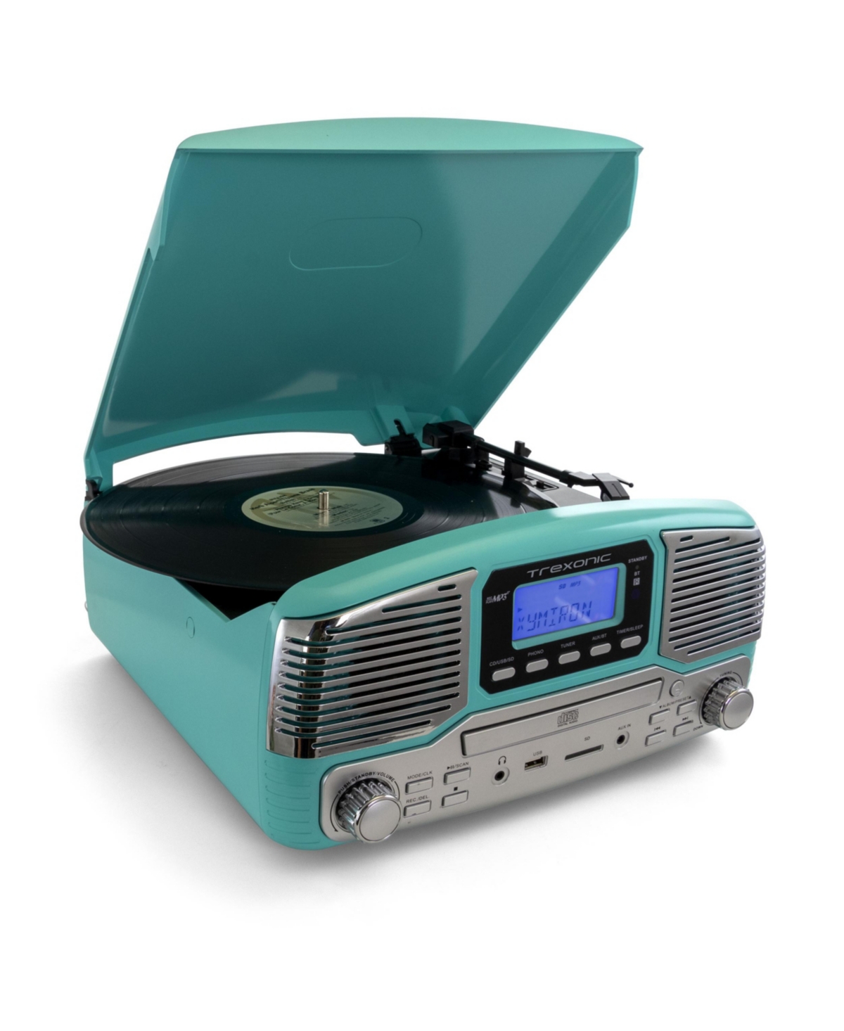 TREXONIC RETRO WIRELESS BLUETOOTH RECORD AND CD PLAYER