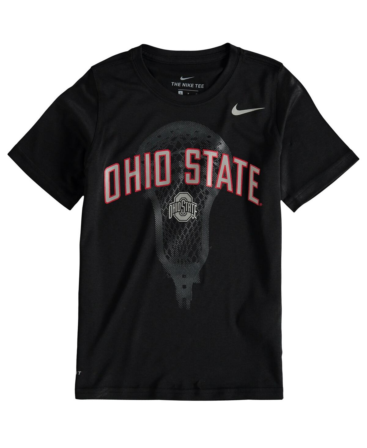Shop Nike Big Boys  Black Ohio State Buckeyes Lacrosse Performance T-shirt