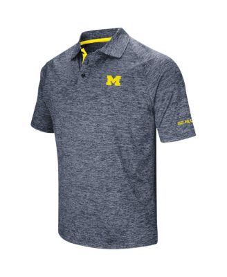 Men's Navy Michigan Wolverines Big and Tall Down Swing Polo Shirt