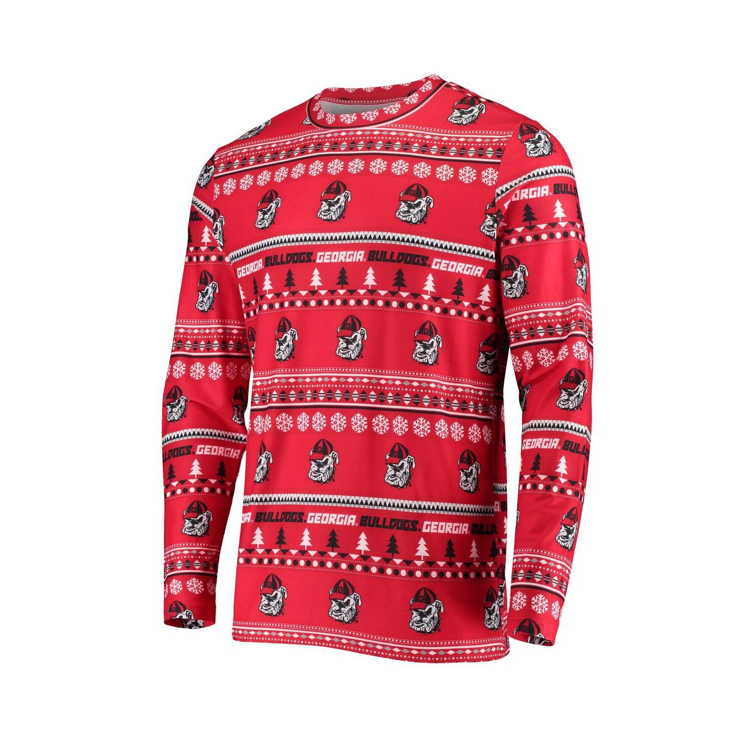 Men's Red Georgia Bulldogs Ugly Sweater Knit Long Sleeve Top and Pant Set