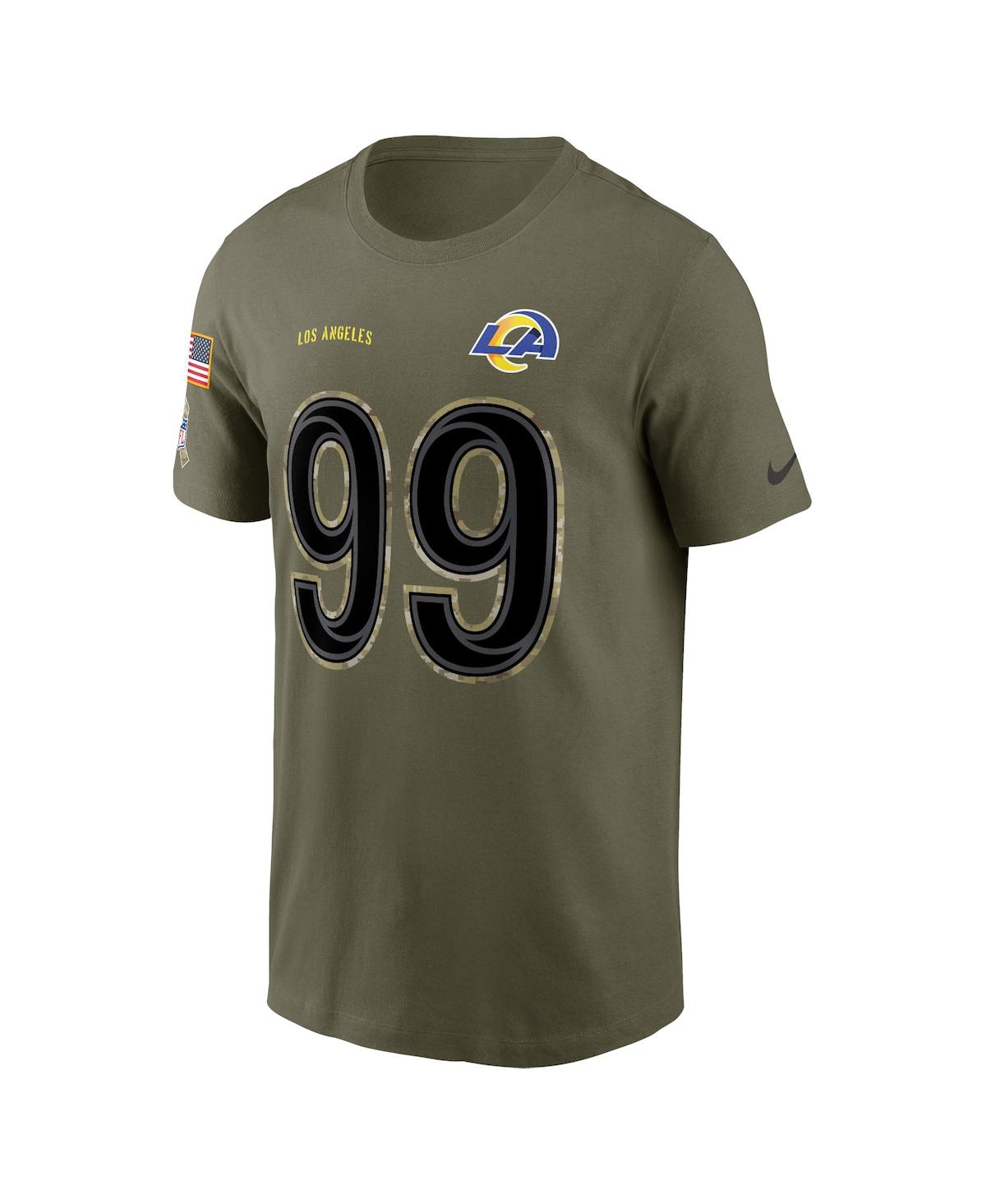 Shop Nike Men's  Aaron Donald Olive Los Angeles Rams 2022 Salute To Service Name And Number T-shirt