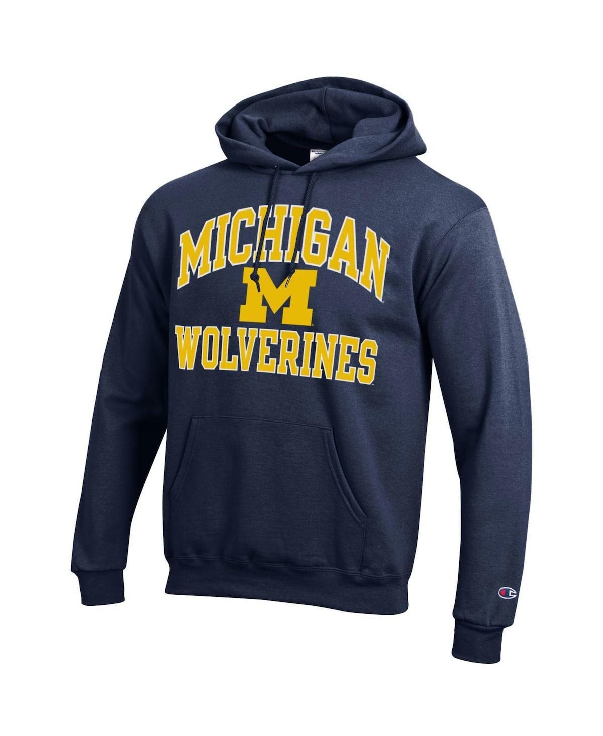 Men's ChampionMichigan Wolverines High Motor Pullover Hoodie - Navy
