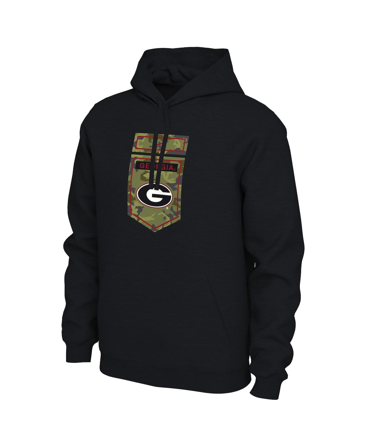 Men's NikeGeorgia Bulldogs Veterans Camo Pullover Hoodie - Black