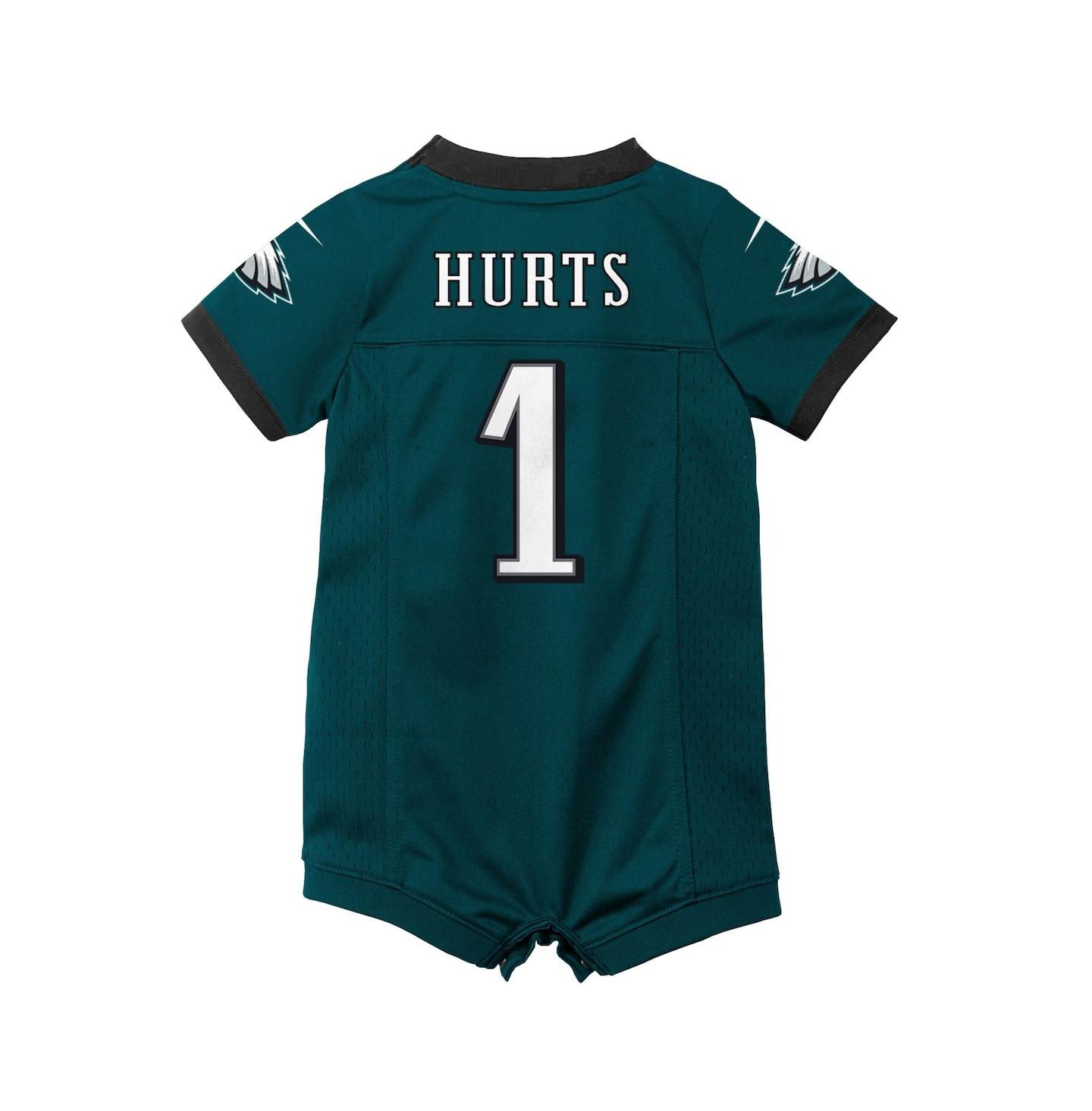 Комбинезон Nike Jalen Hurts Midnight Philadelphia Eagles Game Romper Jersey для малышей, цвет: Зелёный / Белый — фото 4