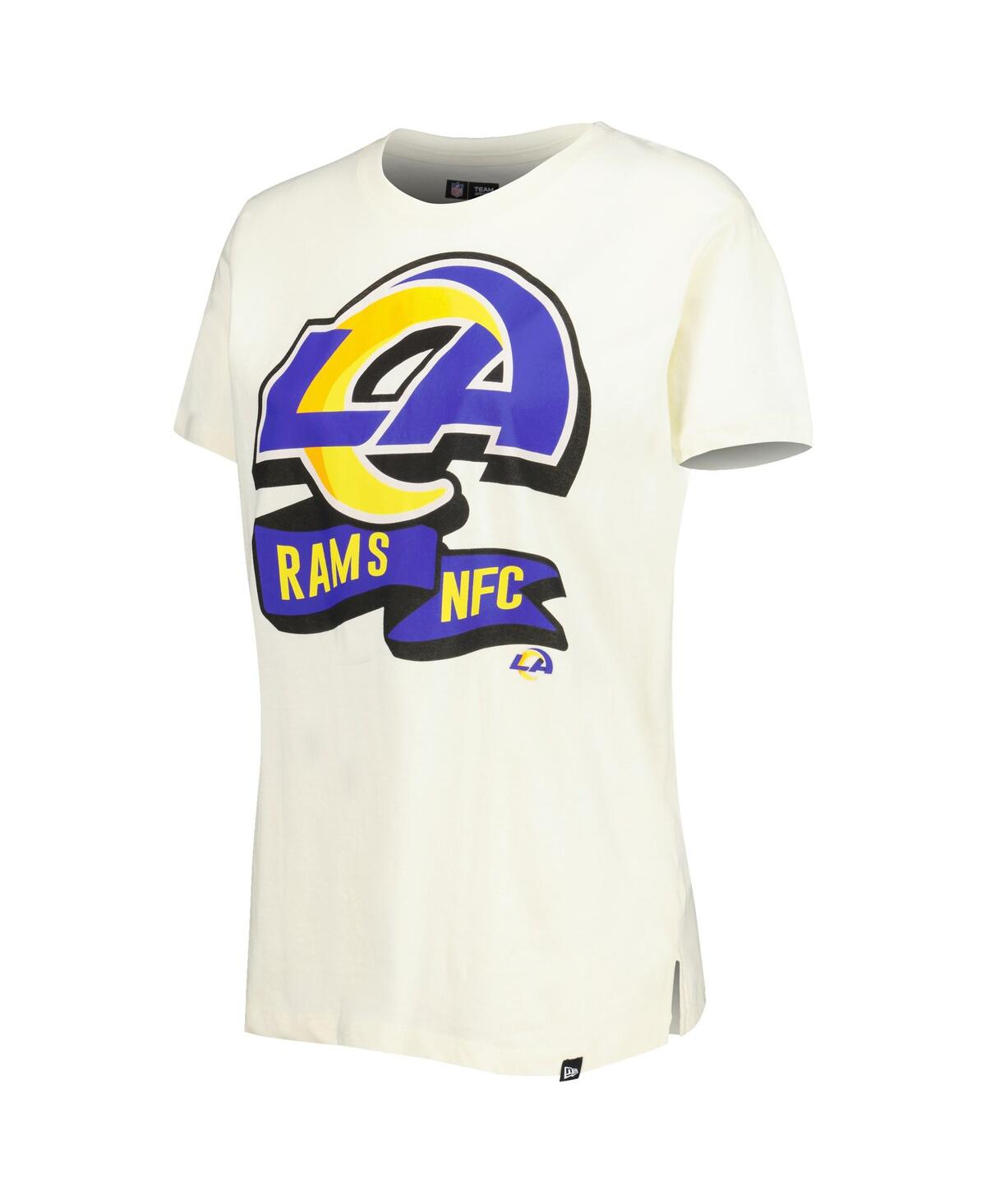 Shop New Era Women's  Cream Los Angeles Rams Chrome Sideline T-shirt