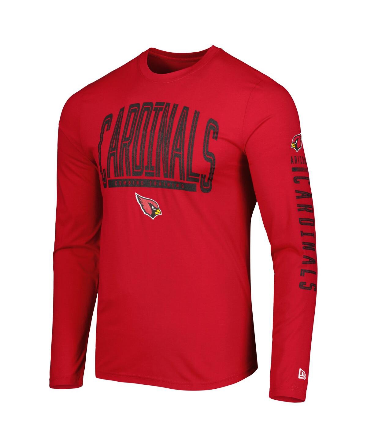Shop New Era Men's  Cardinal Arizona Cardinals Combine Authentic Home Stadium Long Sleeve T-shirt