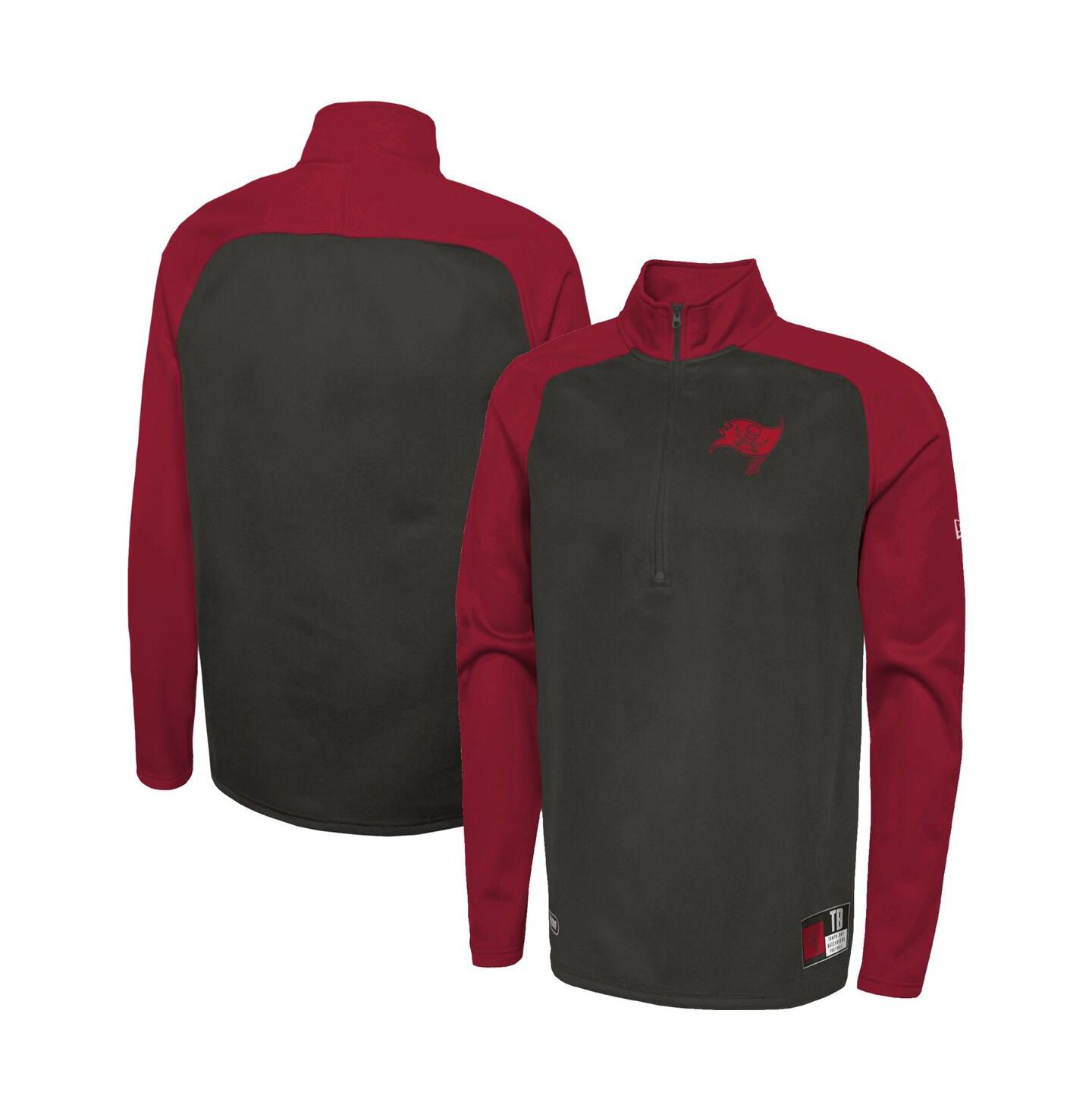 Мужская куртка New Era Black Tampa Bay Buccaneers Combine Authentic O-Line Raglan Half-Zip — фото 1