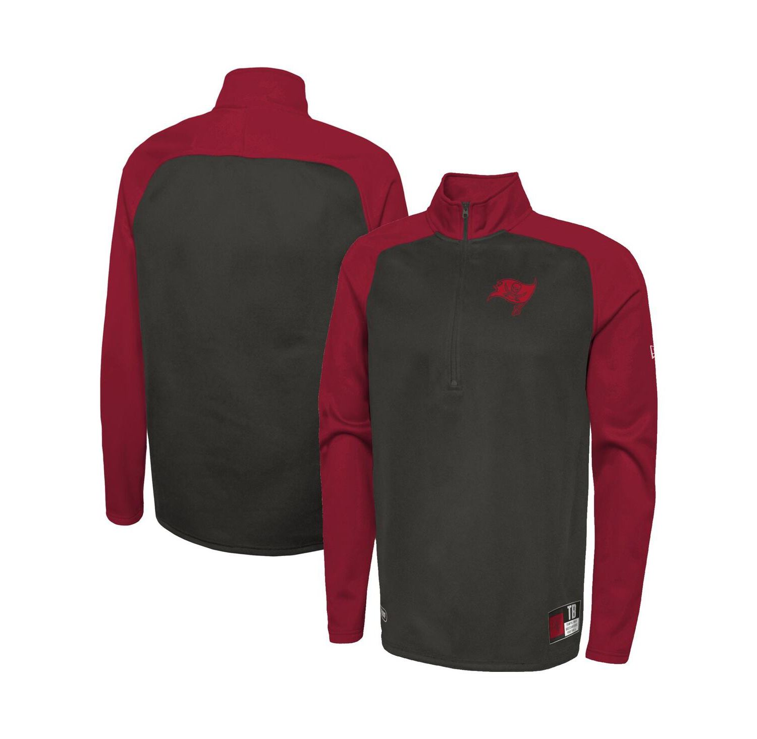Men's Black Tampa Bay Buccaneers Combine Authentic O-Line Raglan Half-Zip Jacket