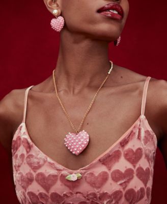 FREE FREE Betsey Johnson Silver Chain Necklace with Pink Accents 2 in stock. Betsey Johnson Heart Pendant Long Necklace - Macy main image 4
