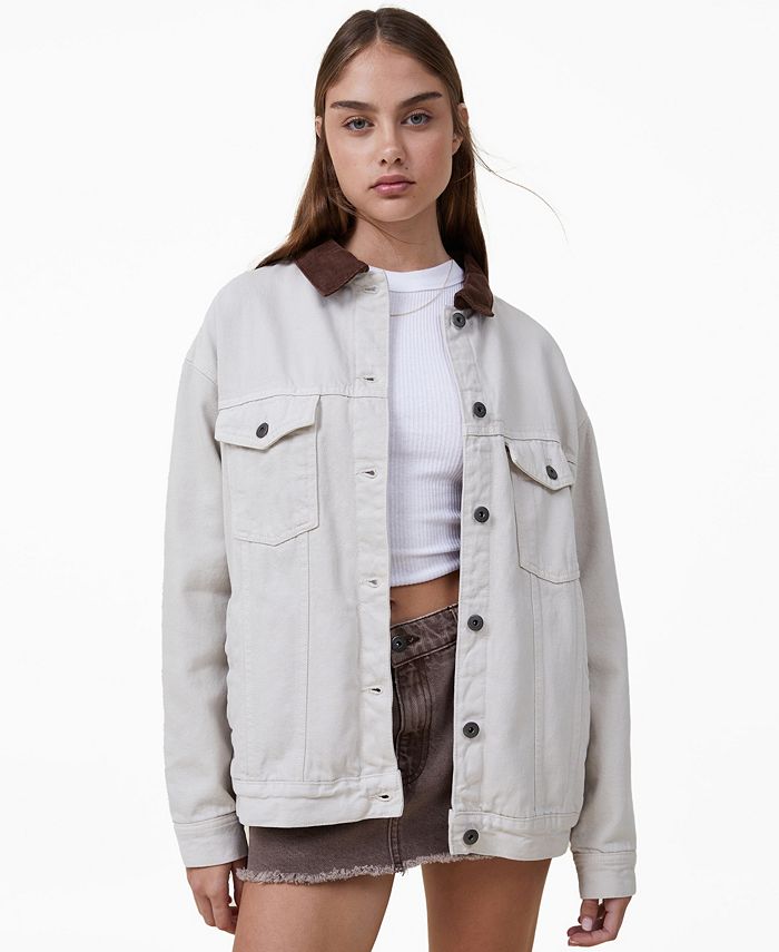 COTTON ON Women s Cord Collar Denim Trucker Jacket Macy s