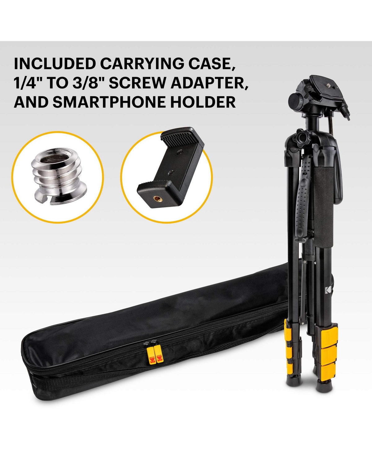 Kodak PhotoGear 2-in-1 Tripod & Monopod, Lightweight 70” Flip-Lock