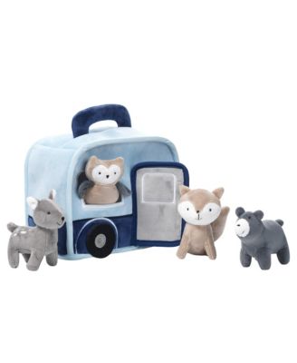 Lambs  Ivy Interactive Blue Camper/RV Plush with Stuffed Animal Toys