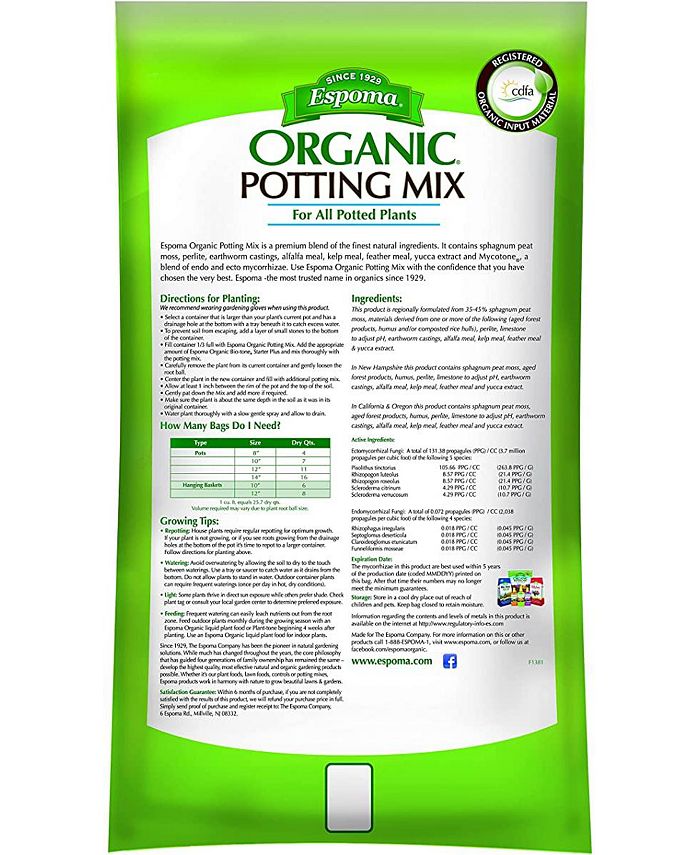 Espoma AP2 Organic Potting Mix, 2 Cubic Feet Macy's