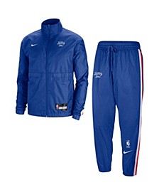 Men's Blue, Red Philadelphia 76ers 2022/23 City Edition Courtside Lightweight Woven Full-Zip Track Suit Set