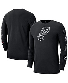 Men's Black San Antonio Spurs 2022/23 City Edition Essential Expressive Long Sleeve T-shirt