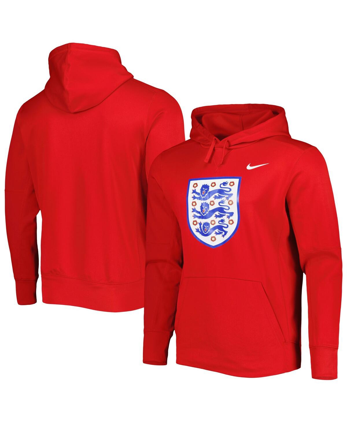 NIKE MEN'S NIKE RED ENGLAND NATIONAL TEAM THERMA PERFORMANCE PULLOVER HOODIE
