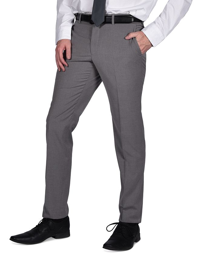 Perry Ellis Portfolio Men's Micro-Grid Slim-Fit Stretch Suit Pants - Macy's