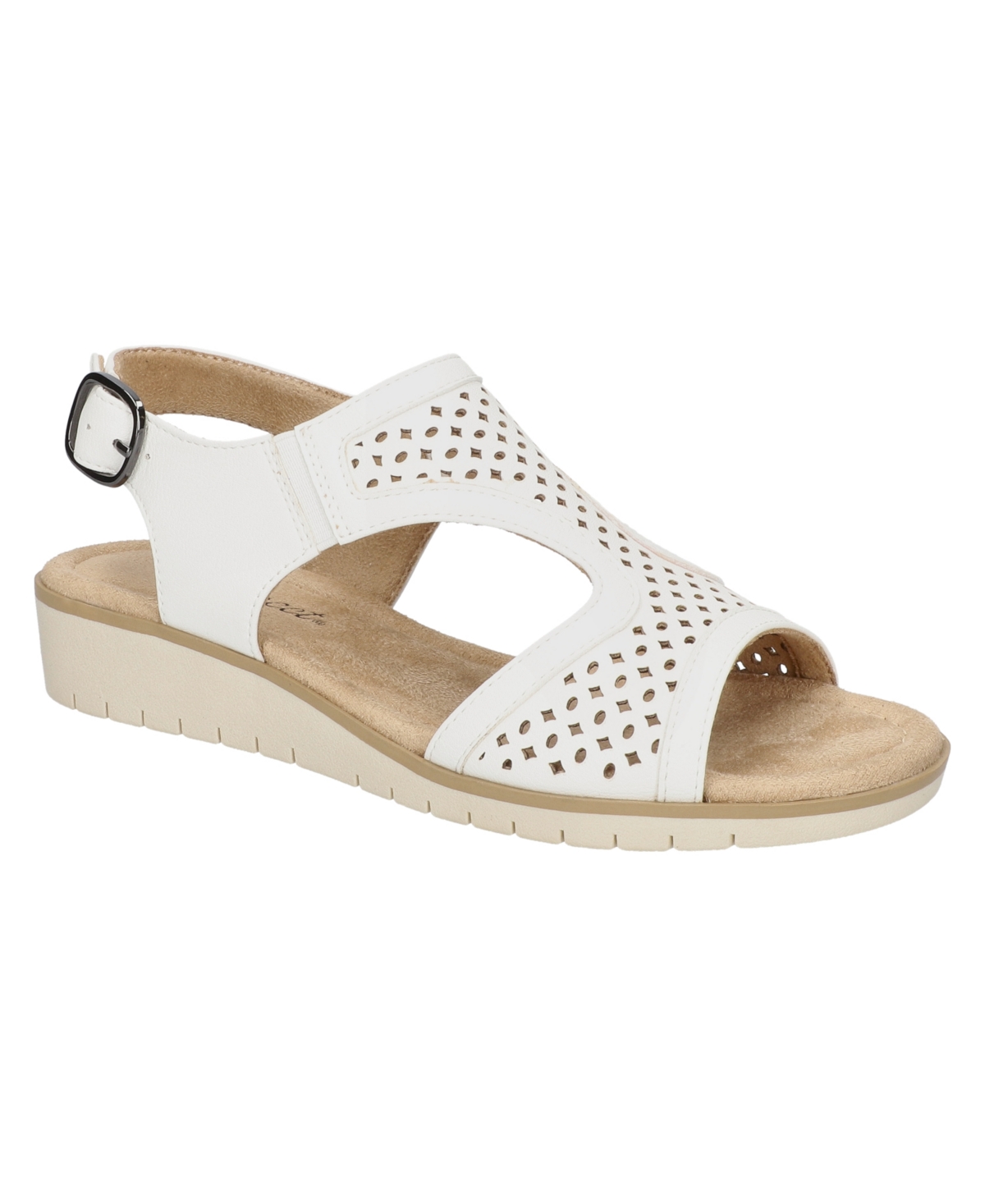Easy Street Women's Alba Comfort Wedge Sandals In White
