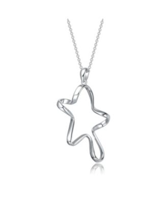 Classy Sterling Silver Star Pendant Necklace