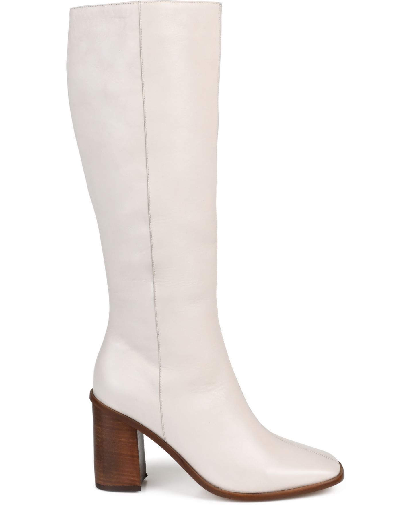 Женские ботинки Journee Signature Tamori Stacked Heel Knee High, цвет: Костяной — фото 2