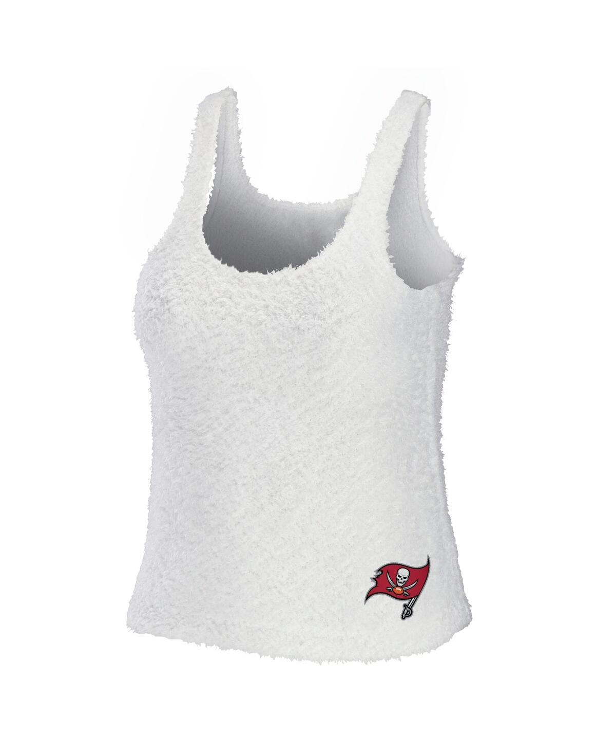 Shop Wear By Erin Andrews Women's  Cream Tampa Bay Buccaneers Cozy Scoop Neck Tank Top Pants Sleep Set