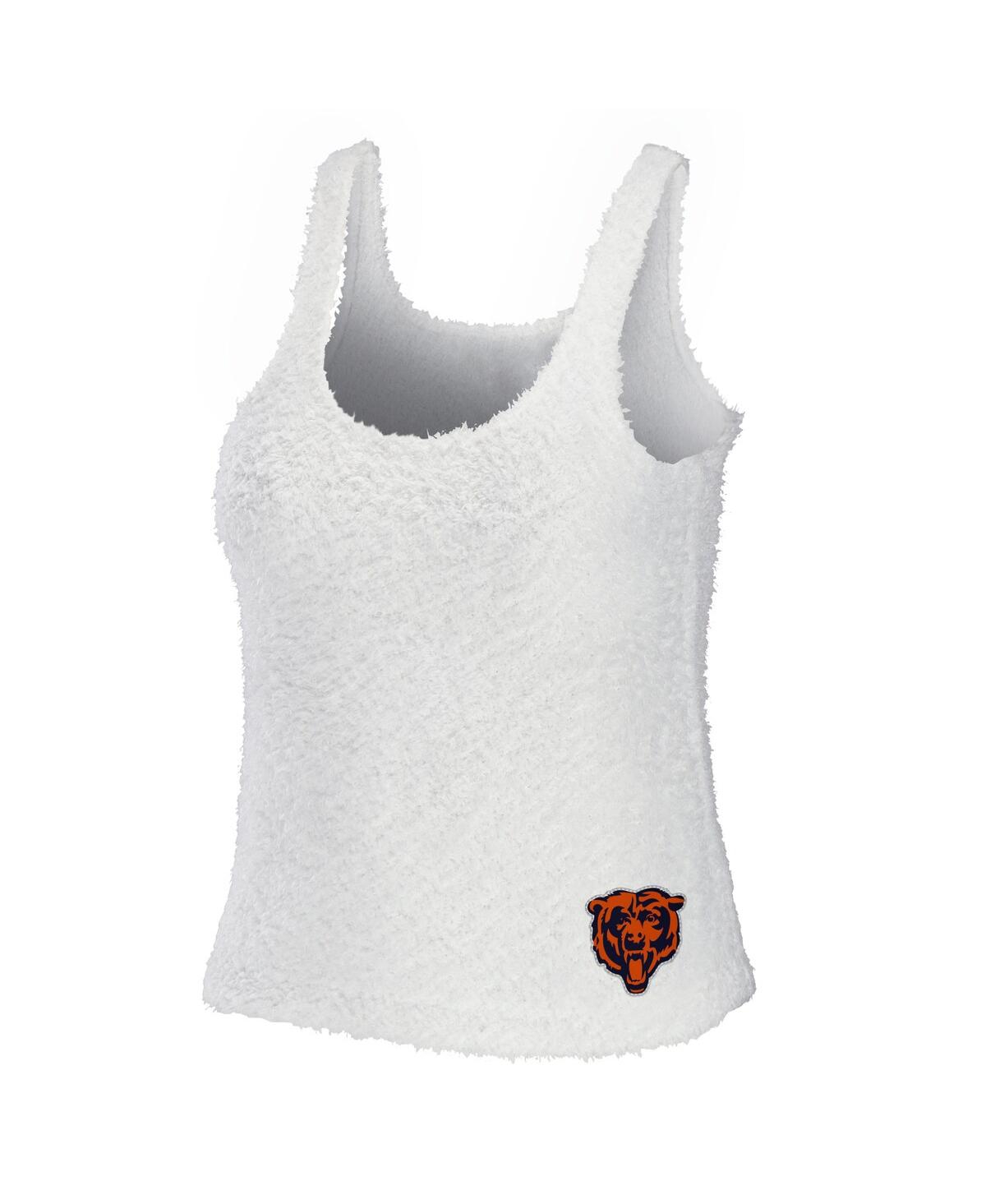 Shop Wear By Erin Andrews Women's  Cream Chicago Bears Cozy Scoop Neck Tank Top Pants Sleep Set