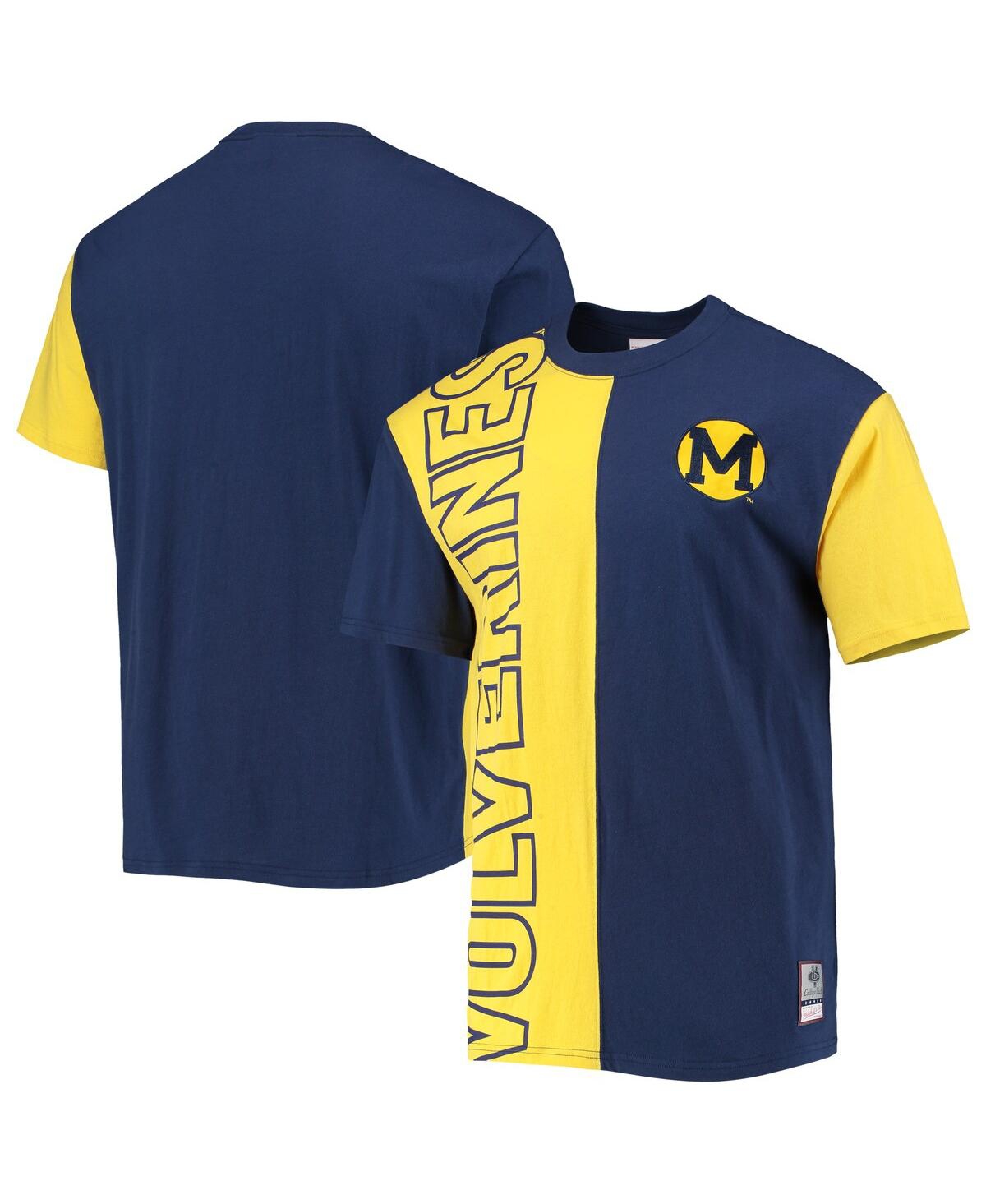 Shop Mitchell & Ness Men's  Navy, Maize Michigan Wolverines Play By Play 2.0 T-shirt In Navy,maize