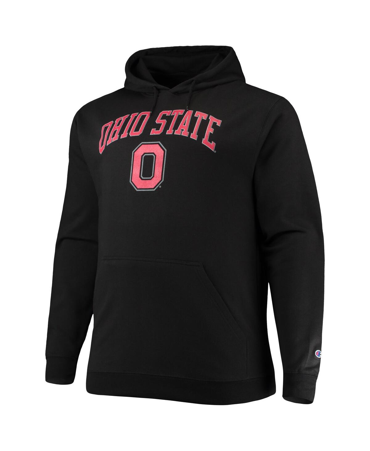 Shop Champion Men's  Black Ohio State Buckeyes Big And Tall Arch Over Logo Powerblend Pullover Hoodie