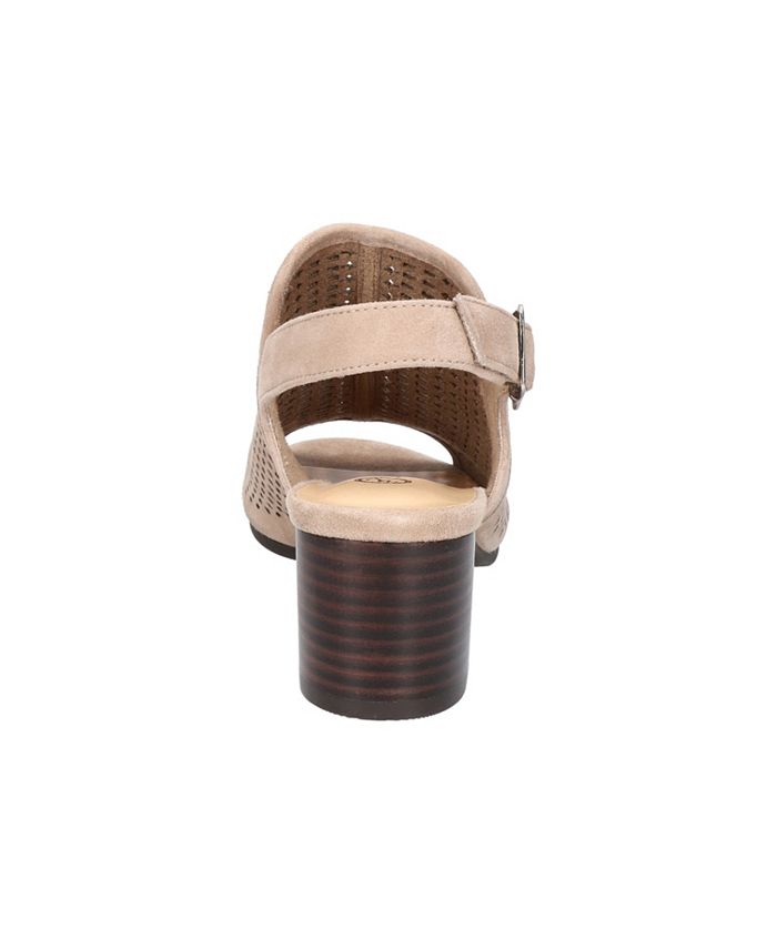 BELLA VITA Womens Beige Cushioned Korrine Round Toe Block Heel Zip-Up Leather Sandals Shoes M