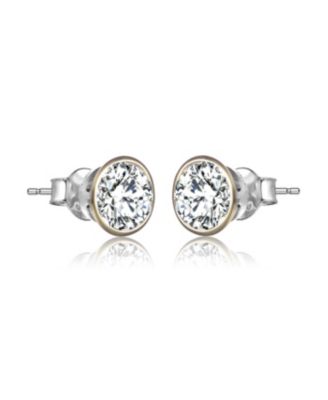 Sterling Silver Clear Cubic Zirconia Stud Earrings